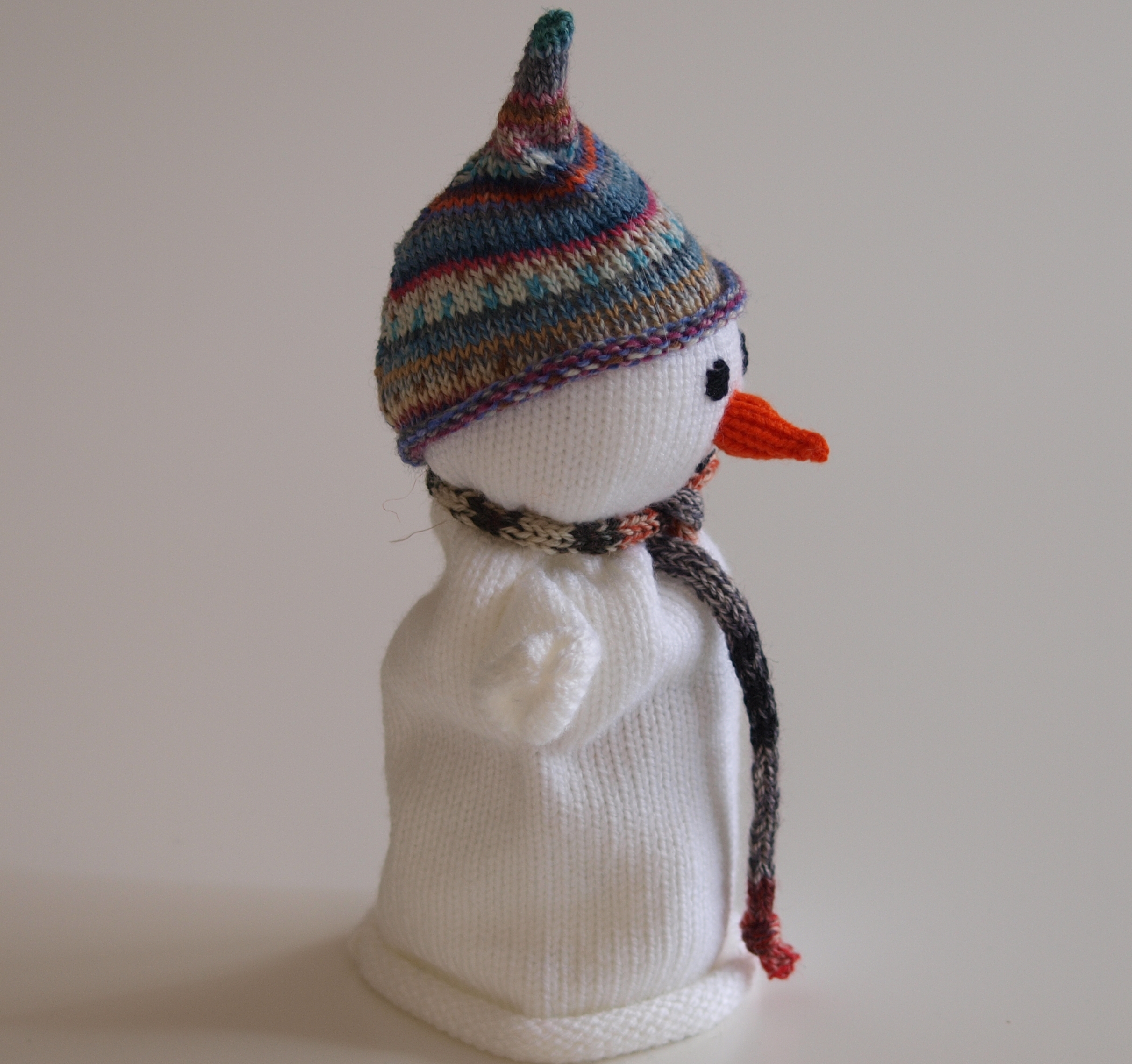 Handspielfigur Schneemann von rechts