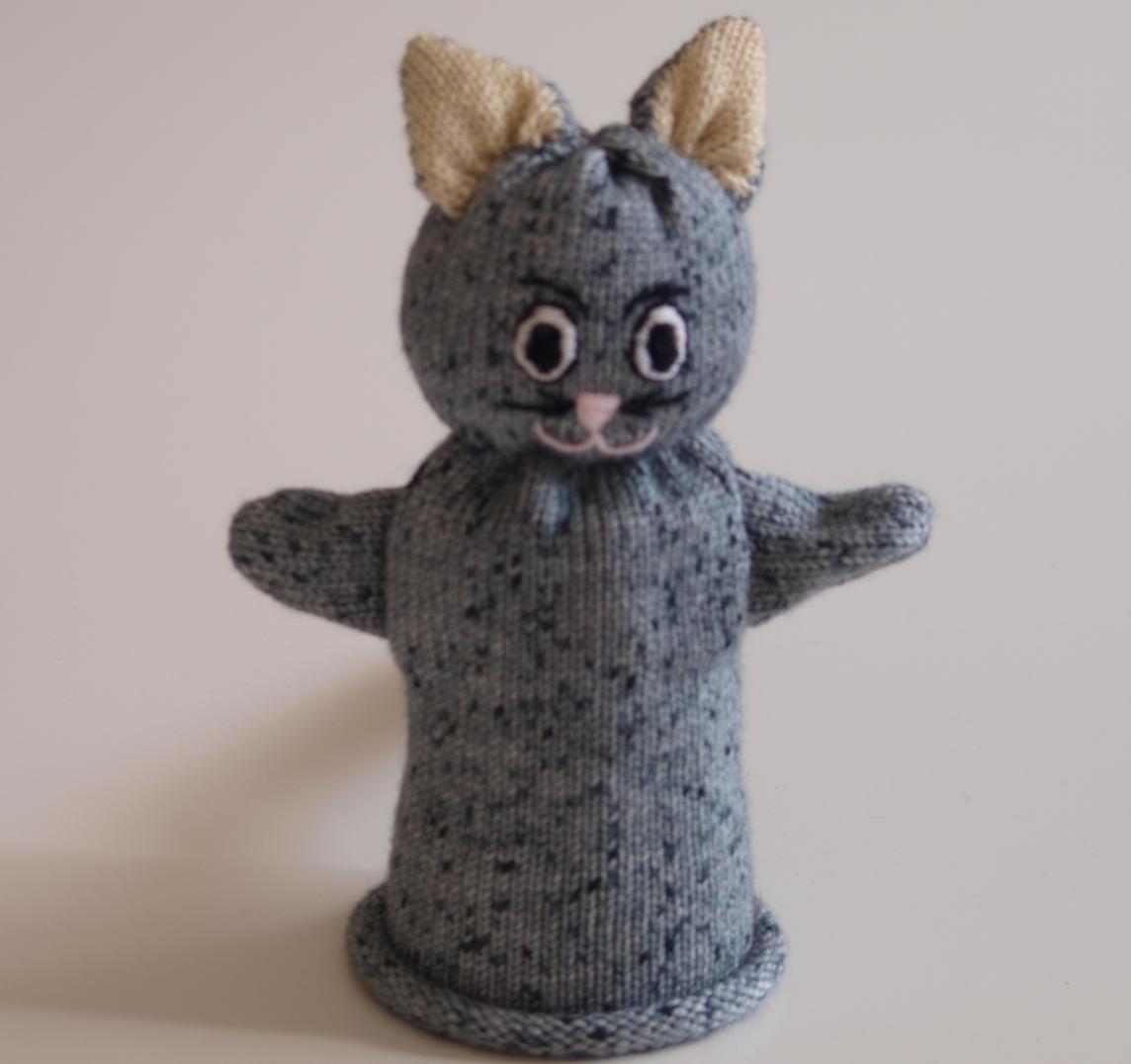 Handspielfigur Katze von vorne