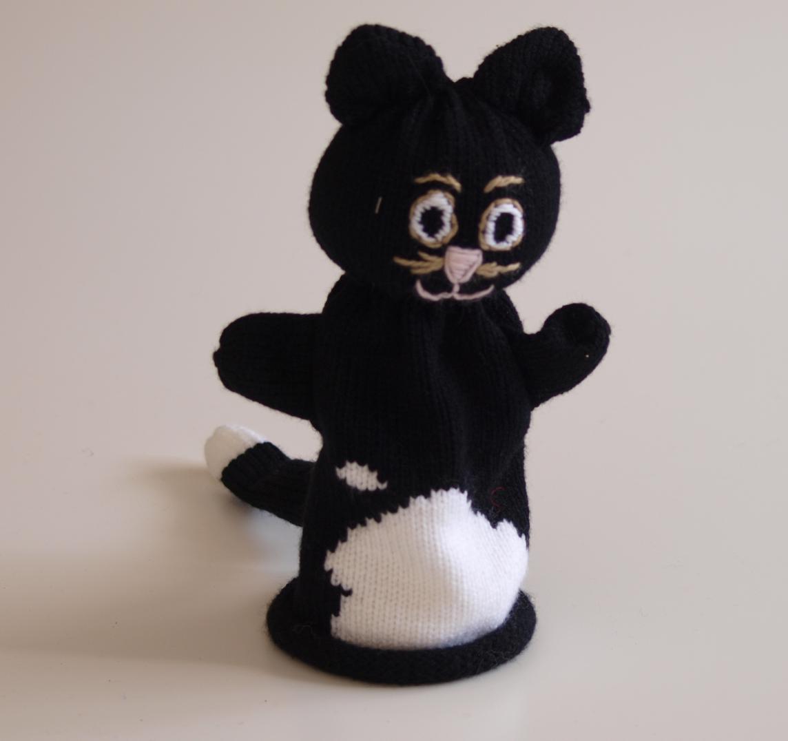 Handspielfigur Katze von vorne