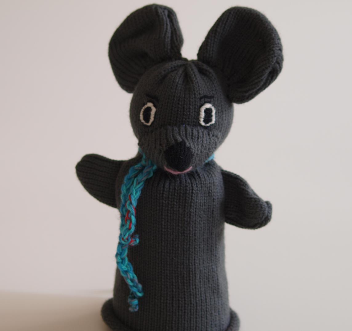 Handspielfigur Maus von vorne