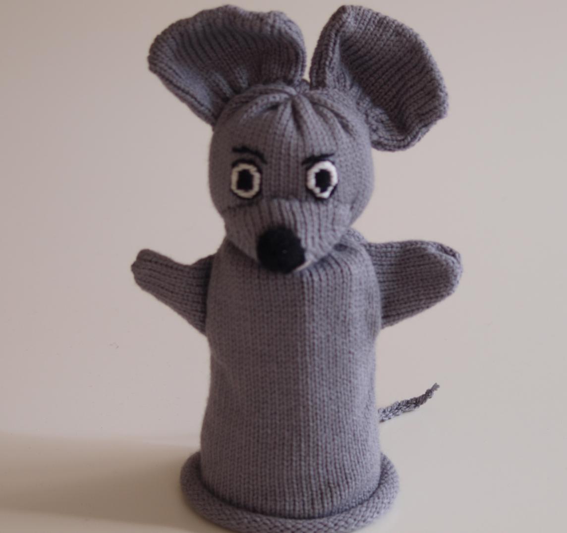 Handspielfigur Maus von vorne