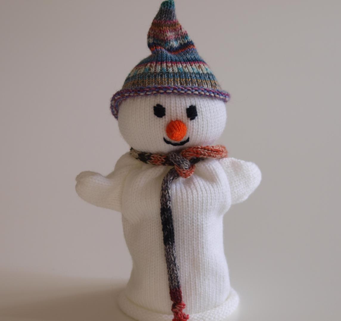 Handspielfigur Schneemann von vorne