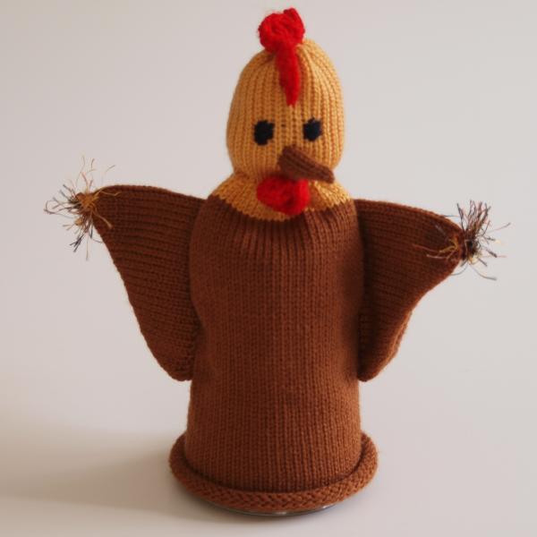 Handspielfigur Hahn von vorne