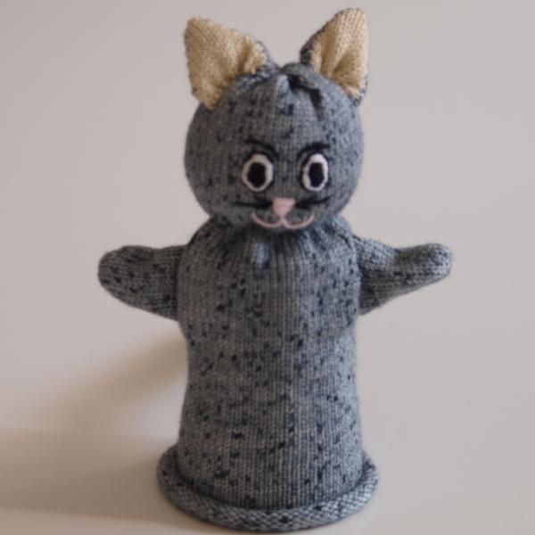 Handspielfigur Katze von vorne