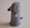 Handspielfigur Pudel grau von links